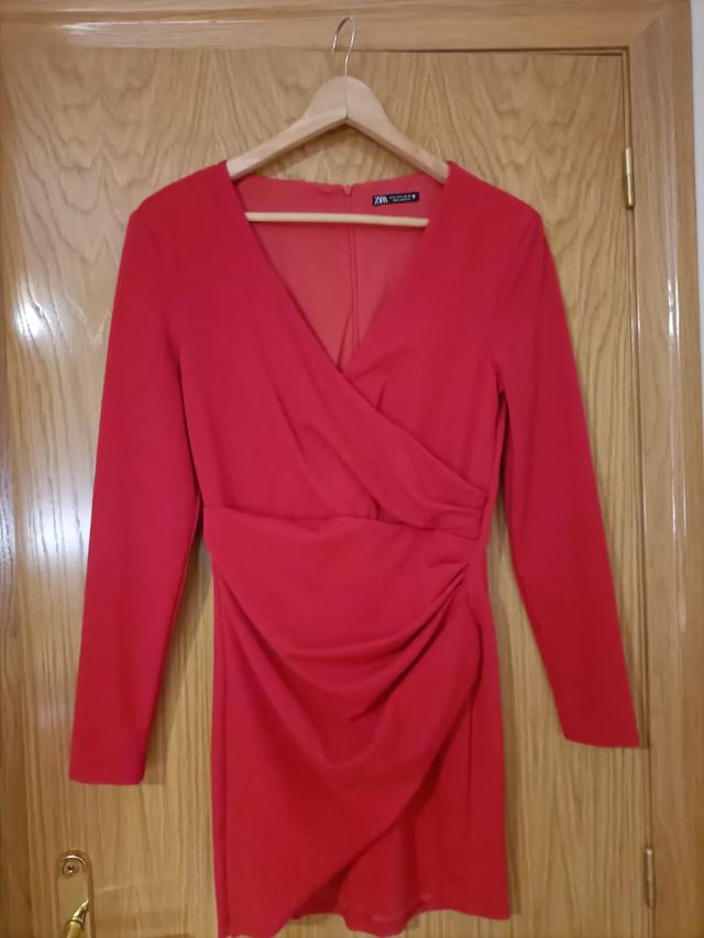 Vestido rojo manga larga