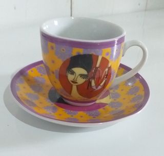 Juego 6 tazas café chica violeta 