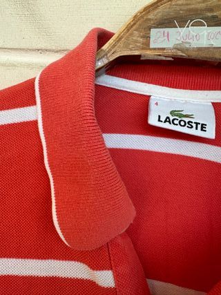 Talla 4 manga corta rayas LACOSTE polo