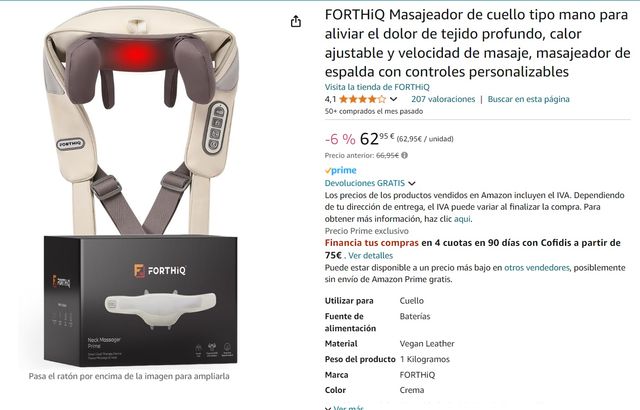 MASAJEADOR SHIATSU DE CUELLO (NUEVO)