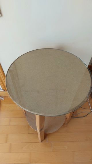 Mesa camilla de 51cm con cristal y funda