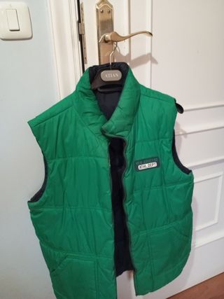 Chaleco reversible verde / azul