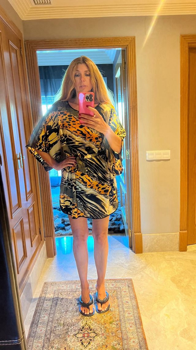 Tunica vestido mini de print animal