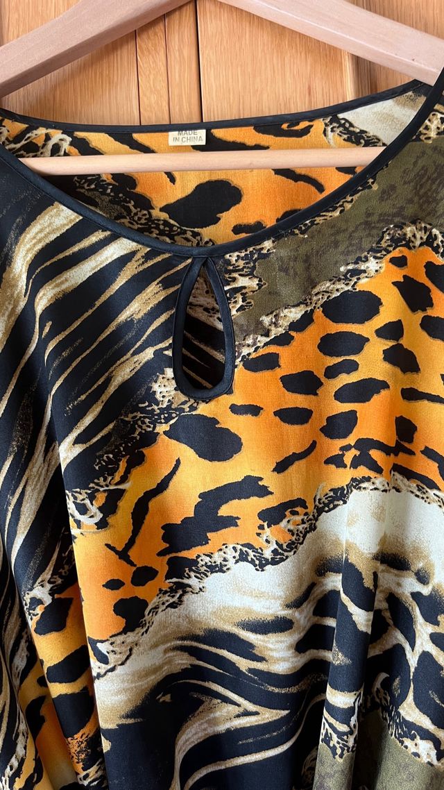 Tunica vestido mini de print animal