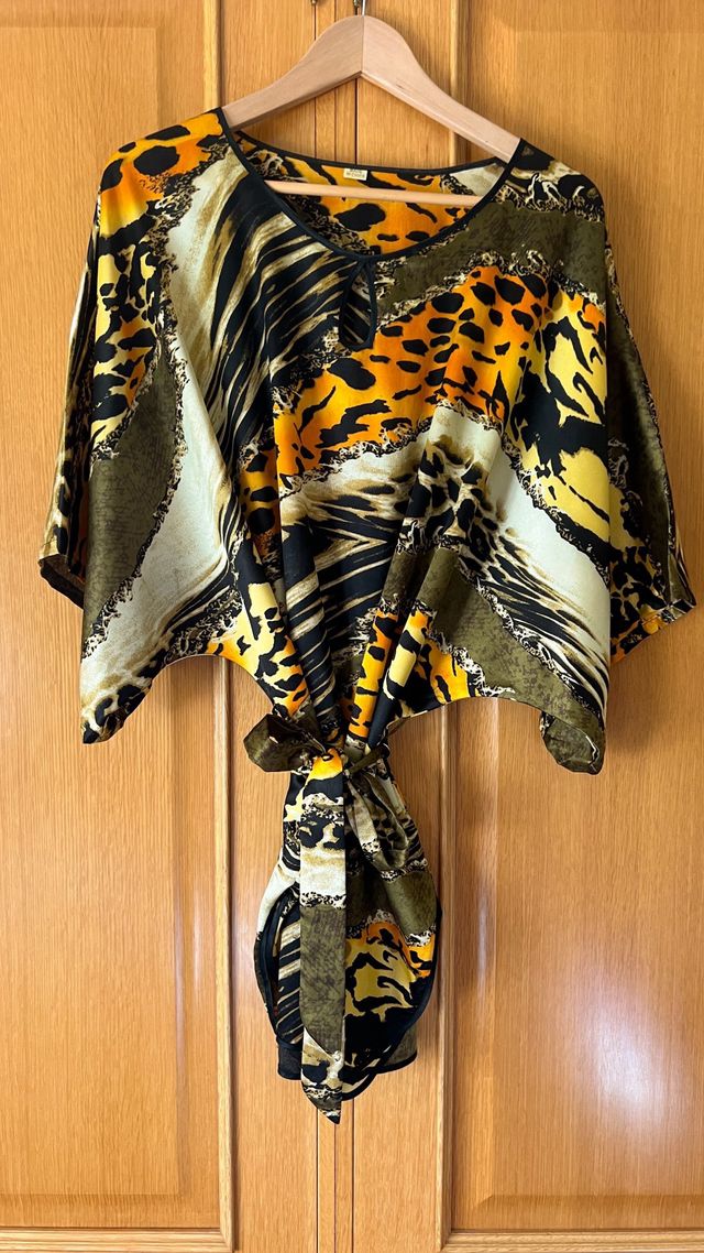 Tunica vestido mini de print animal