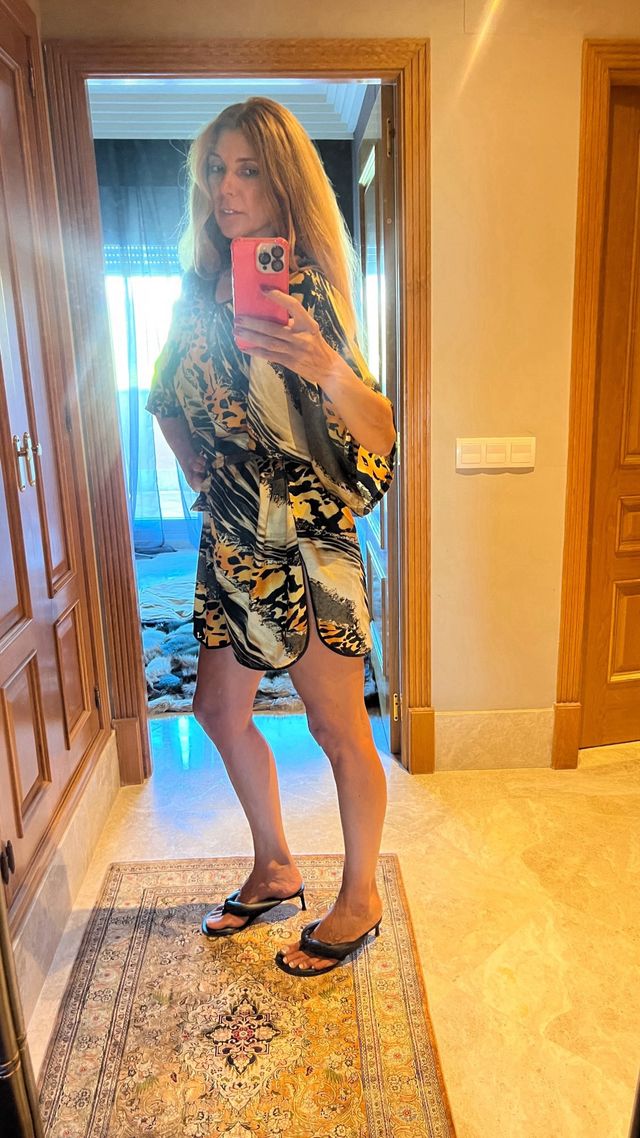 Tunica vestido mini de print animal