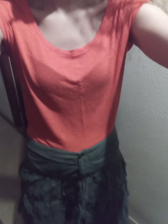 Camiseta naranja salmón manga sisa