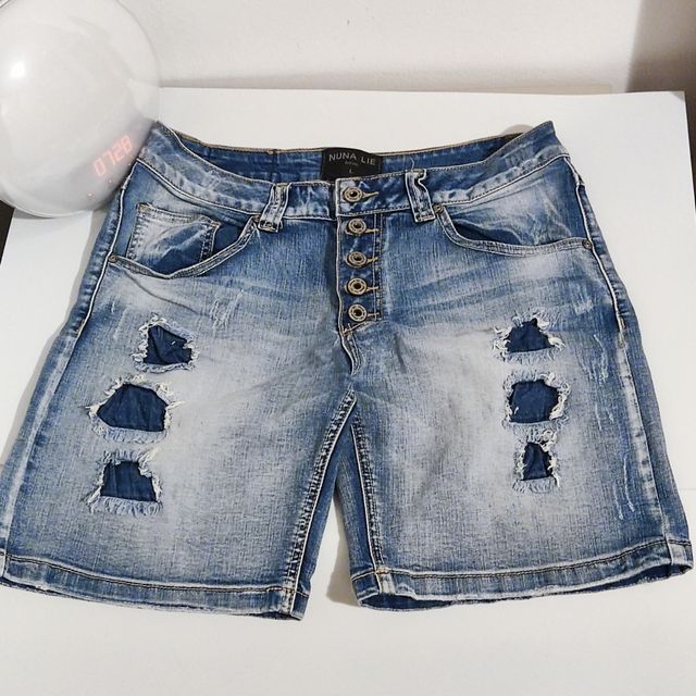 Pantaloncini jeans strappi donna L