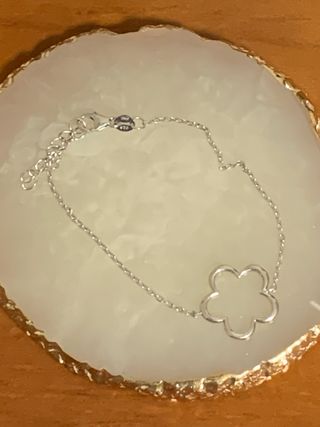 Pulsera flor plata