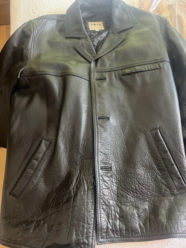 Cazadora de cuero de hombre talla S