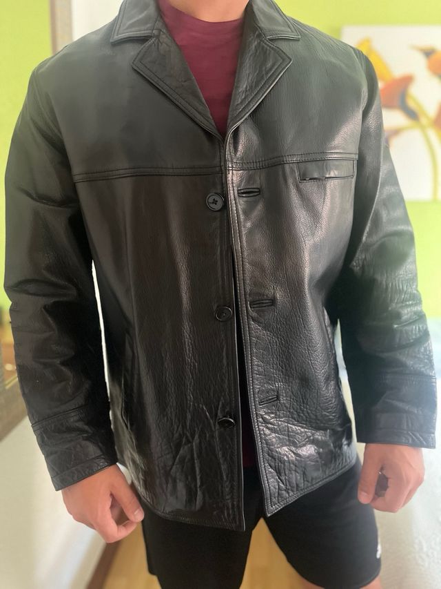 Cazadora de cuero de hombre talla S