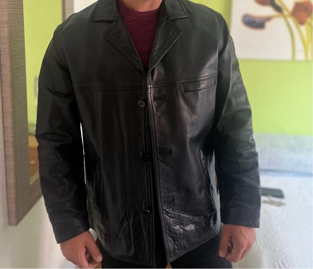 Cazadora de cuero de hombre talla S
