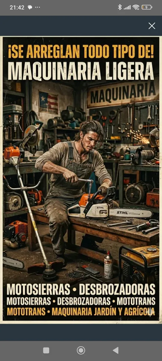 Reparación de motosierras, cortacésped..