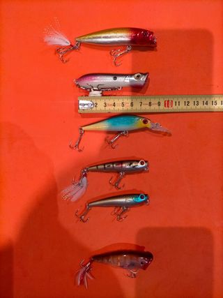 6 Señuelos artificiales pesca nuevos.