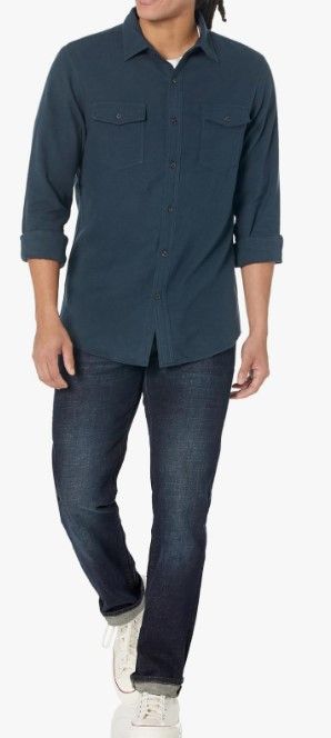 Amazon Essentials Camisa Entallada de Franela xl