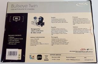 2 webcam NGS Bullseye Twin USB (1 bianca e 1 nera)
