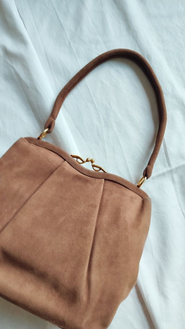 Bolso de ante vintage con monedero