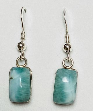 Pendientes con larimar dominicano y plata ley 925