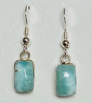 Pendientes con larimar dominicano y plata ley 925