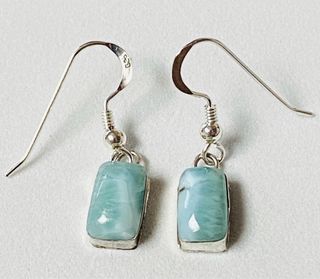 Pendientes con larimar dominicano y plata ley 925