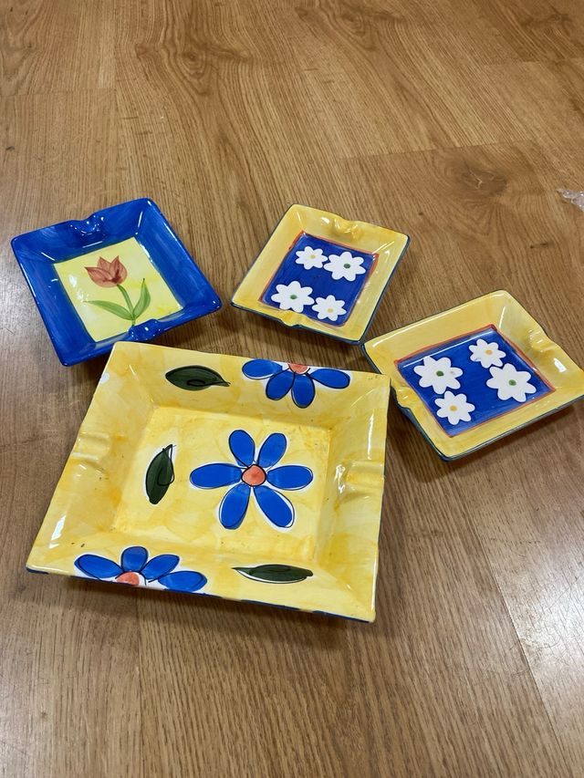 Juego ceniceros ceramica