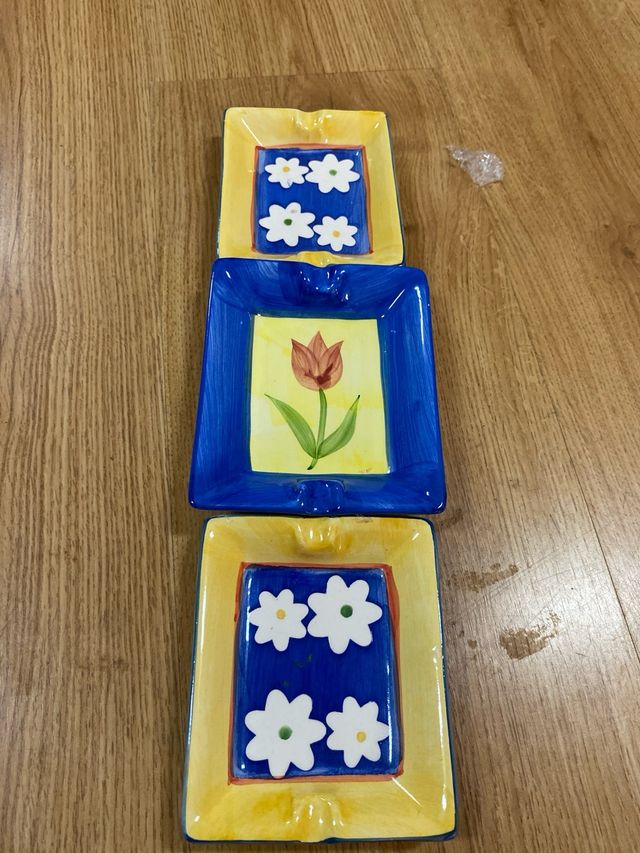 Juego ceniceros ceramica