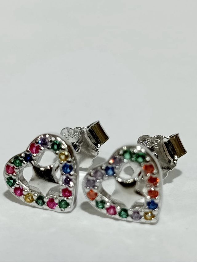 Pendientes Mini Corazón De Plata De Ley 925