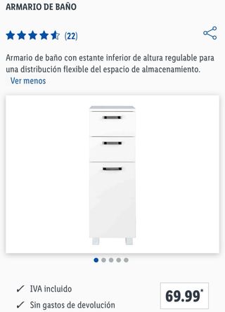 columna de baño lidl modelo palermo