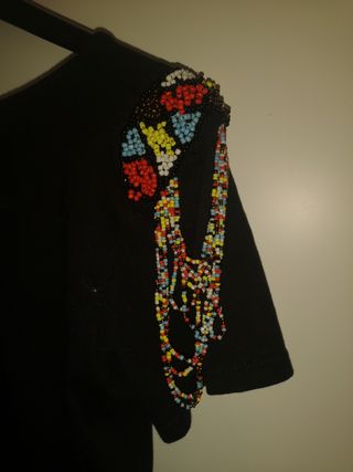 Vestido negro abalorios 