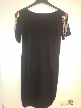Vestido negro abalorios 