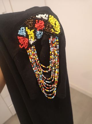 Vestido negro abalorios 