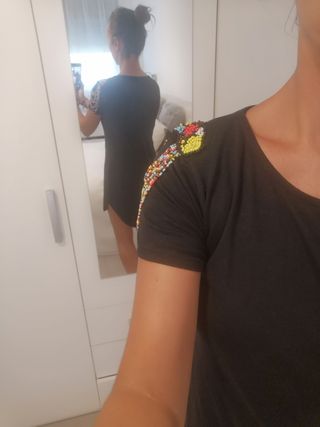 Vestido negro abalorios 