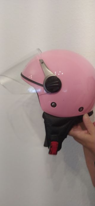 Casco moto niña rosa