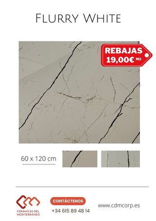 Suelo Cerámico Blanco - 60 x 120 cm