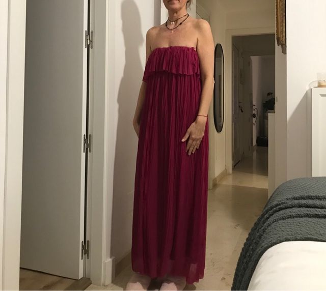 Vestido palabra de honor largo