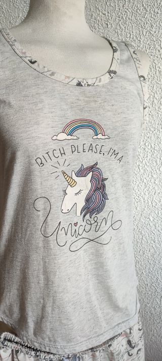 Conjunto pijama unicornio arcoiris verano