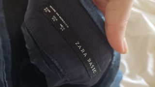 Falda lino jean azul