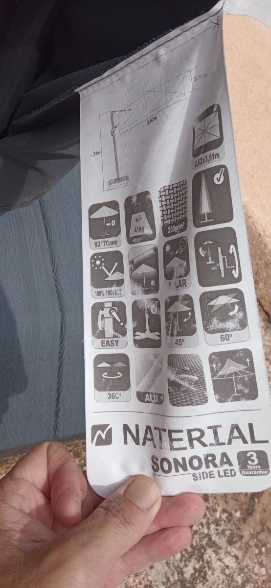 Sombrilla/Parasol rectangular aluminio