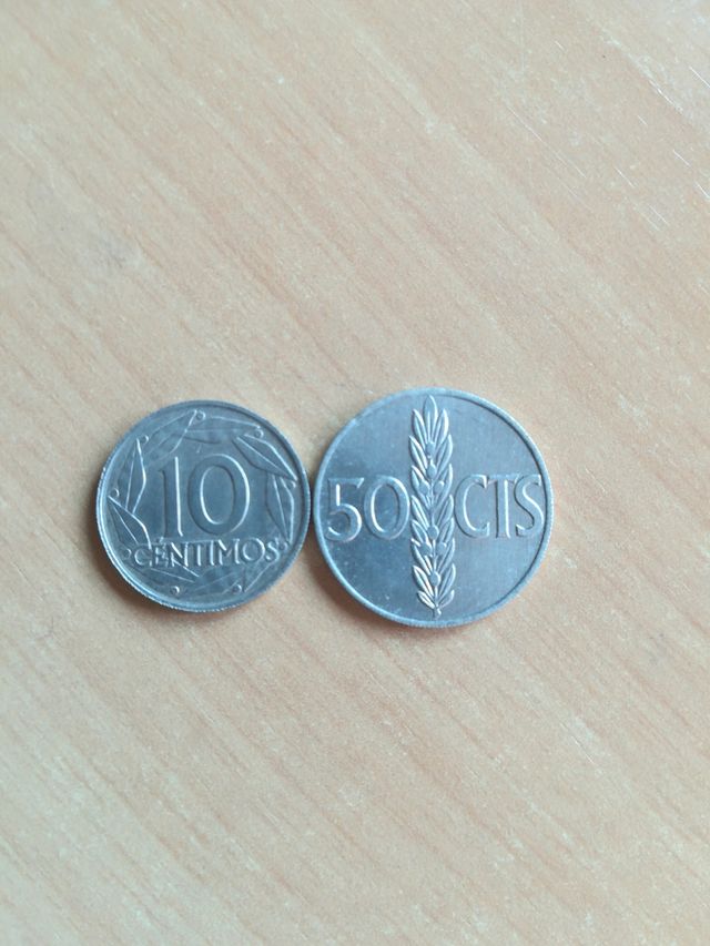 Moneda 50 y 10 céntimos Franco