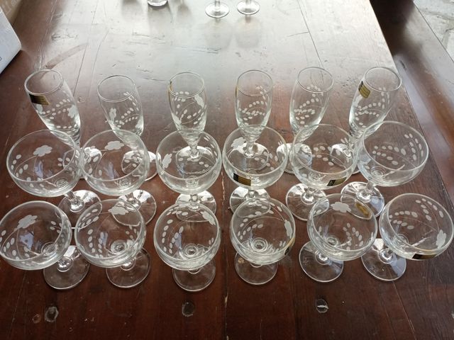 18+4 bicchieri vintage cristall NUOVI