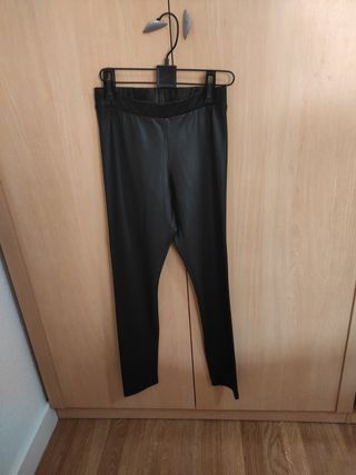 Leggins cuero negro S