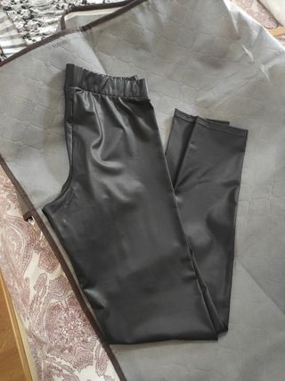 Leggins cuero negro S