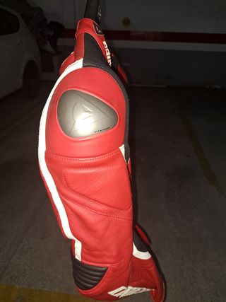 Mono de moto , botas y guantes Dainesse