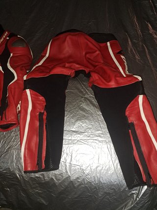 Mono de moto , botas y guantes Dainesse