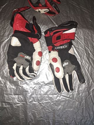 Mono de moto , botas y guantes Dainesse