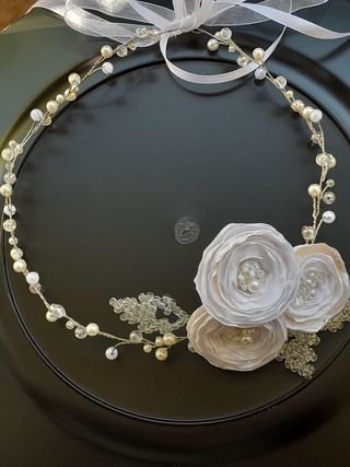 Tiara/diadema con aire vintage boda, comunión