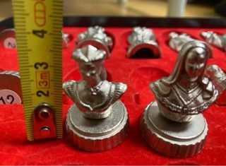 Juego de ajedrez bañado en plata y bronce