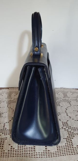 Borsetta vintage pelle blu