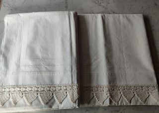 Lenzuolo matrimoniale bordo uncinetto