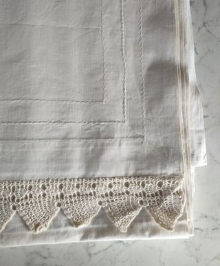 Lenzuolo matrimoniale bordo uncinetto